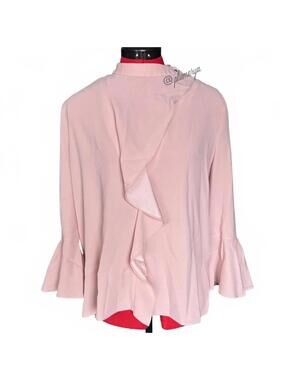 BCBGMAXAZRIA Cayleigh Ruffle Fairy Y2K Top Convertible Tea Rose Women's Size M